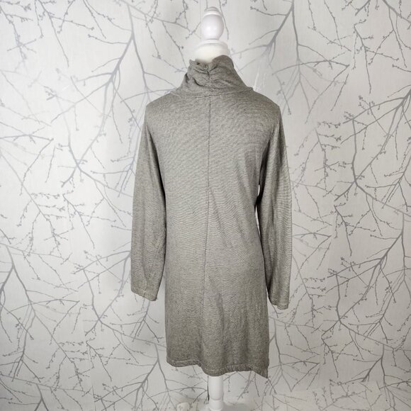 Cut Loose Gray Stripe Cotton Blend Button Front Lagenlook Coat - Picture 5 of 9